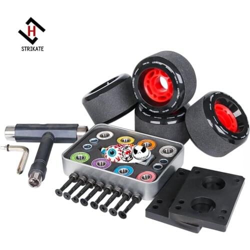 Longboard Wheels 7X*44mm Street Brush Wheels Double Warping Board Replace Skateboard Grinding Wheel with ABEC 11 bearing T tool