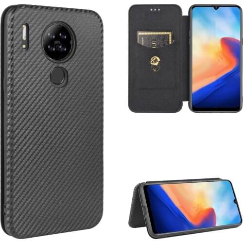 For Blackview A80 A80S Luxury Flip Carbon Fiber Skin Magnetic Adsorption Case For Blackview A80S A80 S BlackviewA80 Phone Bags