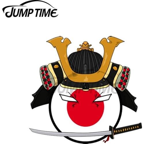 Jump Time 13 x 13cm For Poland Ball Japan Samurai Car Stickers Waterproof Scratch-proof Custom Printing Bumper Trunk Truck Decal