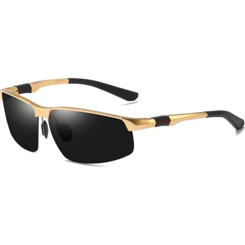 KJDCHD New aluminum magnesium sunglasses mens polarized glasses personality hipster sunglasses driver driving mirror