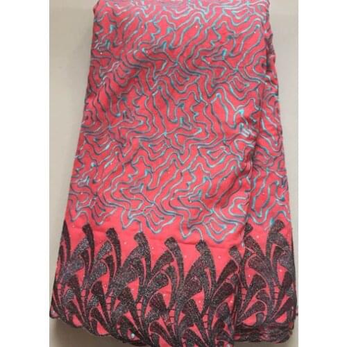 PEACH Latest African hollow out cotton lace fabric soft voile lace fabric with embroidery for making dress (5yards/pc) YLL3319