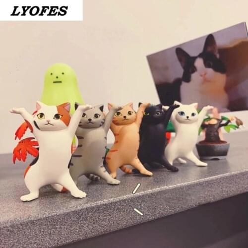 Funny penholder student stationery cat pen holder Mini cute cat ornament pen stand cute desk accessories desk accessories