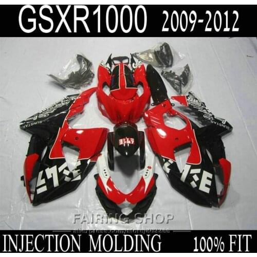 Injection mold hot sale fairings for Suzuki GSXR1000 09 10 11 12 red black fairing kit GSXR 1000 2009-2012 OI30