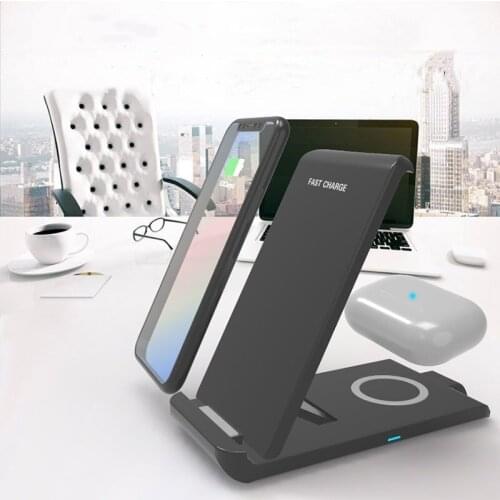 20W/15W folding vertical wireless charging two-in-one mobile phone holder fast wireless charger charging station Earphone