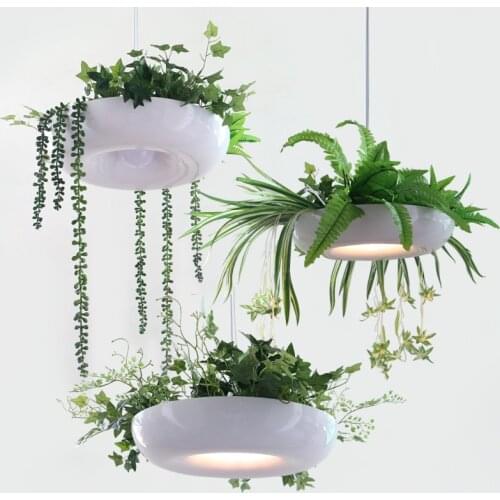 Modern Sky Garden Pendant Lamp Led DIY Plant Pot Pendant Lights Bar Kitchen Dining Room Hanging Light Fixtures Industrial Decor