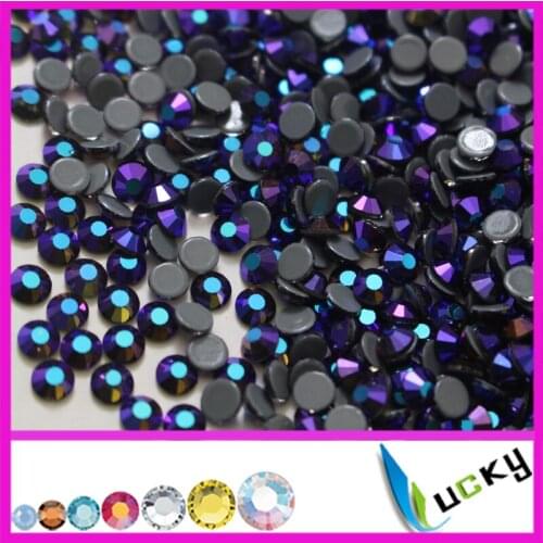 Top quality flat back hotfix rhinestones!1440pcs ss16 jet hematite AB iron on crystal with strong grey glue super shine