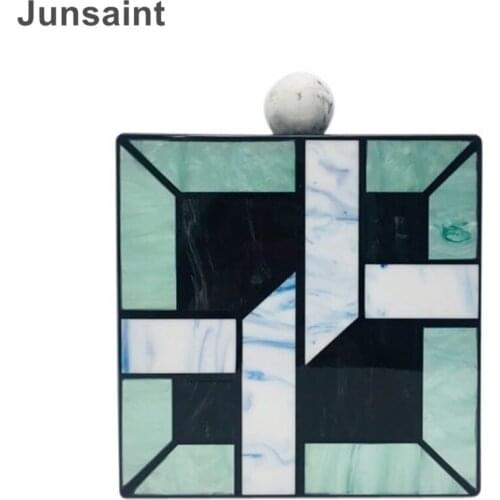 20 New fashion women wallet bags vintage black white green patchwork evening bag Ball clasp handbags wedding trendy clutch purse