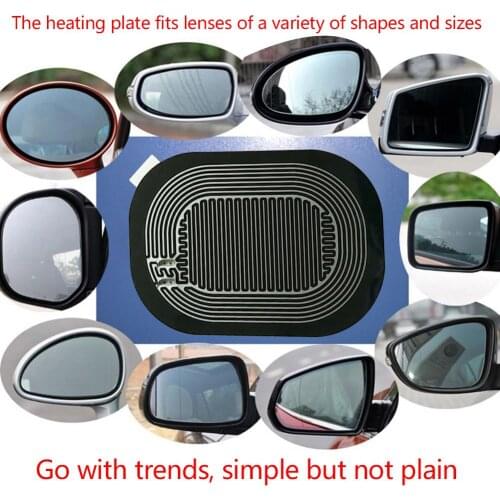 Universal Car Rear-view Mirror Glass Heated Pad Defrosting Plates Rain-proof Retroreflector Heating Film Car Accessories