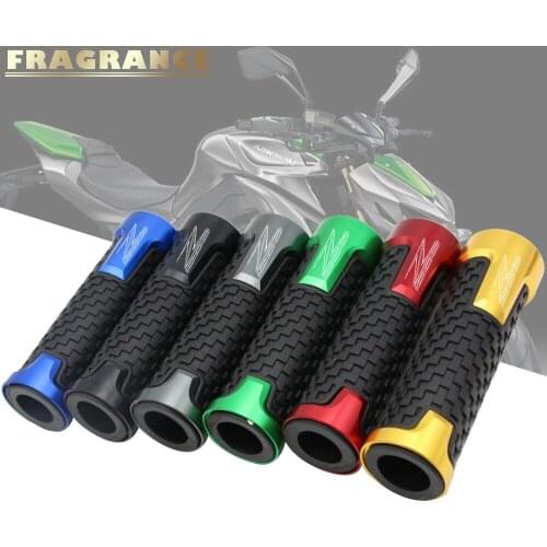 Universal 22mm 7/8'' CNC Aluminum Rubber Motorcycle Anti-Skid Handle Grips grips handlebar for KawasakiZ800 Z1000 VERSYS1000