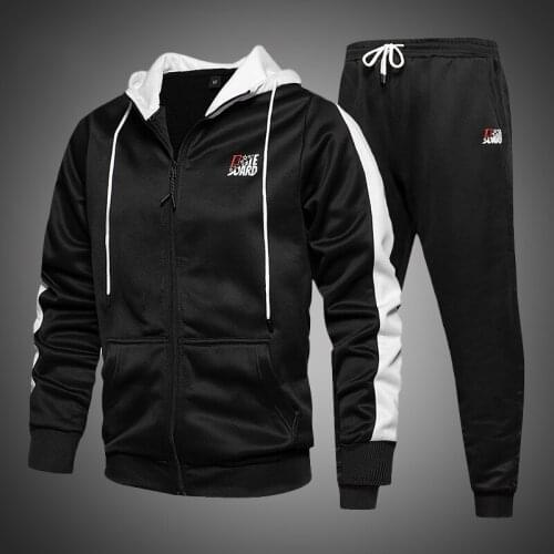 Spring Mens Tracksuit 2 Pieces Set Hoodies+Pants Sport Suits Men Sweatshirt Zipper Hoodies Mens Clothing Sets 2021 Sportswear