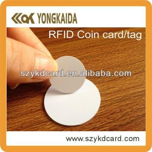 Yongkaida Factory Wholesale 20mm RFID PVC Coin Tag TK4100 Blank Contactless Card