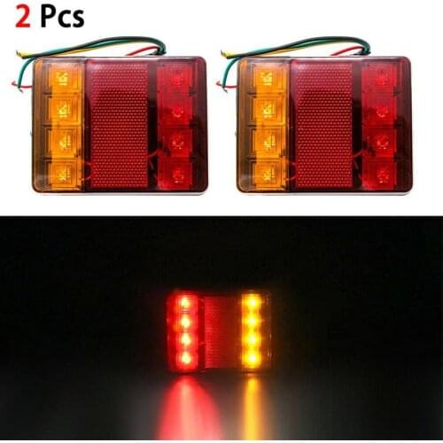 2Pcs 12V Waterproof LED Car Tail Light For Trailer Car Truck Rear Lamps Pair Rear Parts For Trailer Caravans Truck Car Lighting