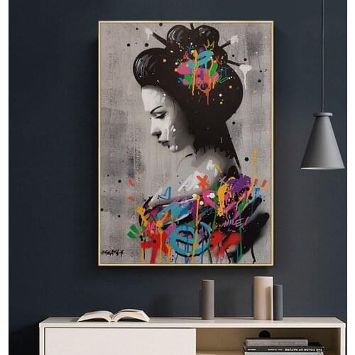 Graffiti Woman Paintings Print On Canvas Posters and Prints Nude Girl Wall Pictures for Living Room Home Decor Wall Art