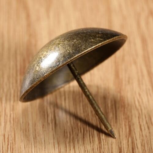 1PC 40MM Antique Brass Upholstery Nail Decorative Upholstery Tacks Stud Jewelry Wooden Box Furniture Decorative Pushpin Doornail