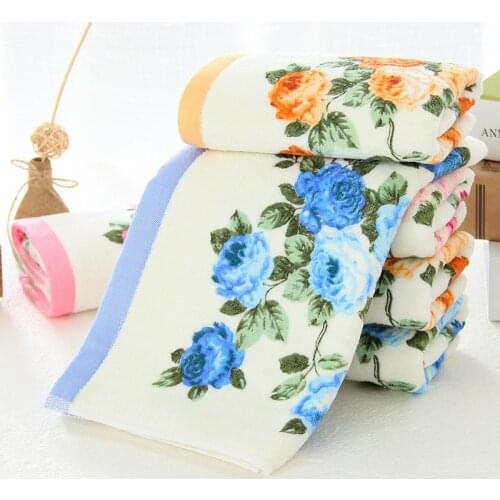 New High-Grade Peony Floral Towel Soft Bath Face Towel Womens Handtowel Bathroom Towel Flower 34*74cm 1pc