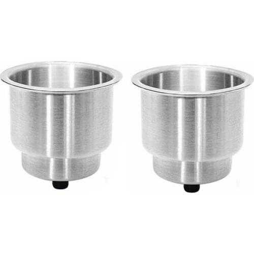 2Pcs Stainless Steel 304 Cup Drink Holder Can Bottle Holder Stand Mount Support Auto Car Marine Boat Fishing Box