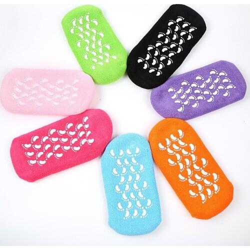 2pcs Moisturizing Whitening Exfoliating Foot Mask Gloves Spa Gel Socks With Toes Hand Mask Feet Care Beauty Cotton Socks
