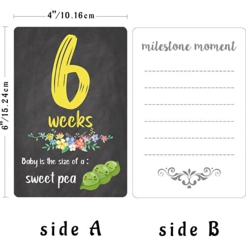 24 Sheets Milestone Photo Sharing Cards Floral Baby Age Cards Newborn Photography Props Memorial Shower Gifts