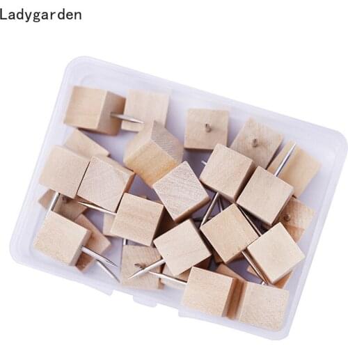30PCS 20MM Nautral Cork Wooden Pushpins Thumbtack Board Pins Drawing Photo Wall Studs Office School Supplies