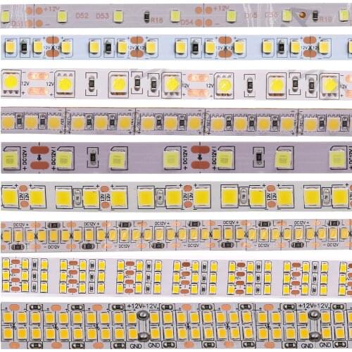 5M LED Strip Lights 12V Flexible RGB LED Ribbon Tape 2835 5050 5054 Waterproof Rope Light 60/120/240/360/480Leds Diode Tape