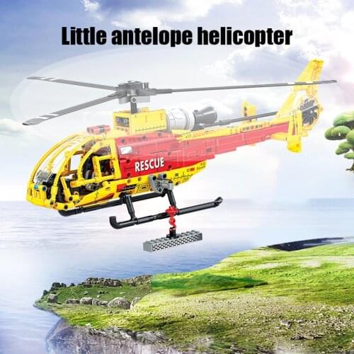 663PCS City Airplane Building Blocks Sets Technic Little Antelope Helicopter Airport Brigade Bricks Toys for Kids