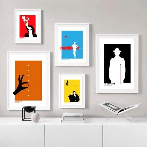 Abstract Minimalist Movie Poster Fight Club The Godfather Pulp Fiction Canvas Print Wall Art Pictures for Bedroom Home Decor