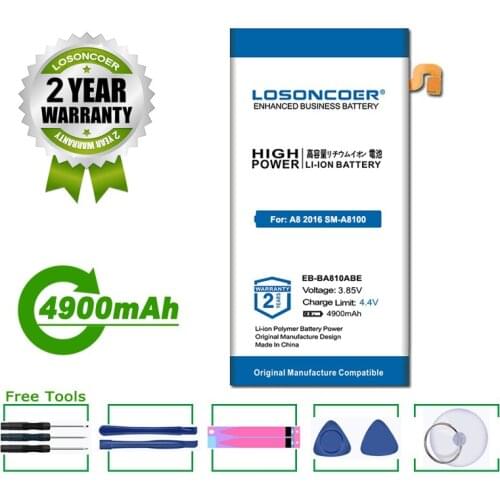LOSONCOER 4900mAh EB-BA810ABE Battery For Samsung Galaxy A8(2016) SM-A8100 SM-A810F SM-A810YZ SM-A810S A810F SM-A810 A810YZ