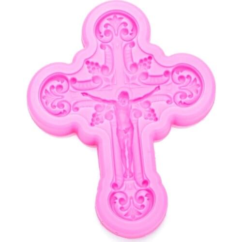 Angel Wings Food grade fondant cake silicone mold Jesus cross for Reverse forming polymer clay chocolate decoration tools F1042