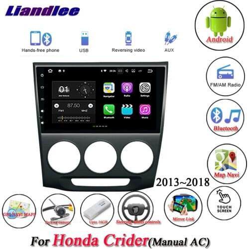 Car Android Multimedia System For Honda Crider Manual AC 2013-2018 Radio AUX GPS Navigation HD Stereo