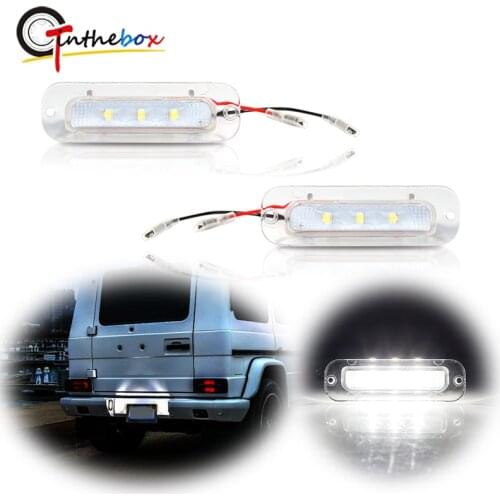 Gtinthebox Canbus Error Free Xenon White LED Lights For 1990-2012 Mercedes-Benz W463 G500 G550 G55 AMG License Plate Lights 12V