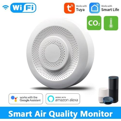 Tuya Wifi CO2 Meter CO2 Sensor Detector Smart Air Quality Monitor Formaldehyde VOC Gas Air Analyzer Via Alexa Google Home New
