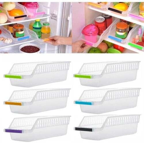 Kitchen Fridge Freezer Organizer Refrigerator Storage Fridge Kitchen Holder Drawer Shelf Rack F4K6