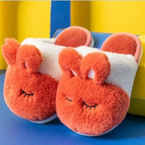 2020 Childrens cotton slippers autumn winter female baby princess cartoon cute antiskid baby boy indoor thermal slippers red