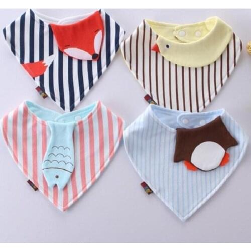 Baby Bibs Waterproof Cotton Triangle Cartoon Child Kids Bandana Dribble Slabber Absorbent Cloth