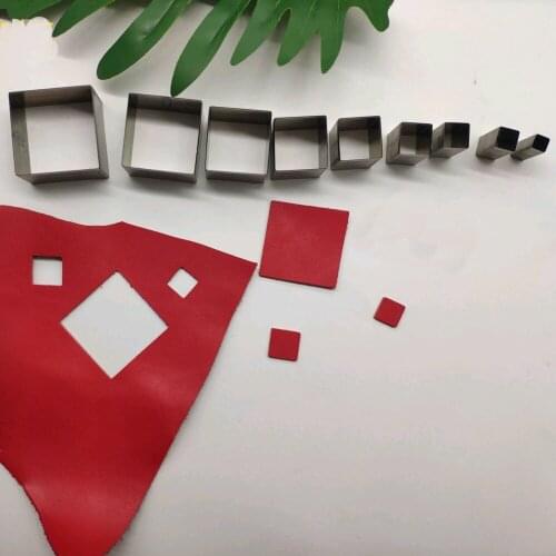 Designer leather craft template cutter square hole puncher shape modeling die cutter 6mm-15mm knife mould hand punch tool set