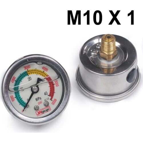 1Pc 4500psi 300bar 30mpa Air Compressor Pneumatic Fluorescence Pressure Gauge Thread M10