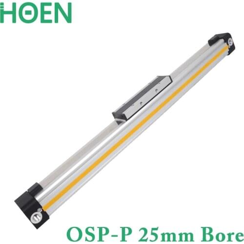 OSP-P Series OSP-P25mm Bore Pneumatic Rodless Cylinder OSP-P25-100 OSP-P25-200 OSP-P25-300 Cylinder Long Travel With Guide Rail