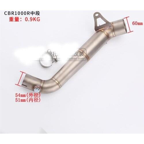 Motorcycle exhaust Muffler Pipe Middle Section Link Pipe Head Tubebend silencer with spring branket for CBR1000