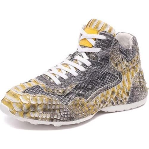 Hubu new arrival Python skin Men shoes casual shoes fashion trend python leather shoes high-grade Men shoes