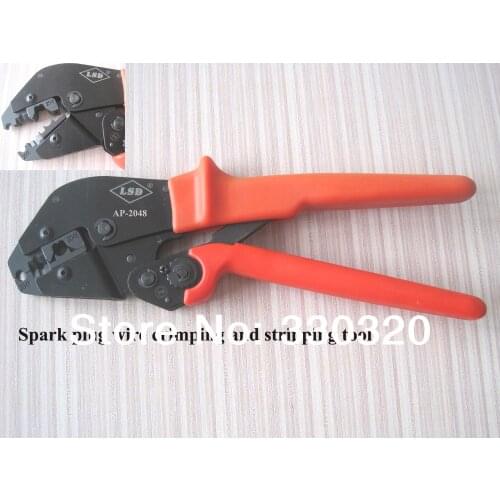 Spark plug wire crimping tool,ratchet crimping tool for crimping and stripping spark plug,AP-2048
