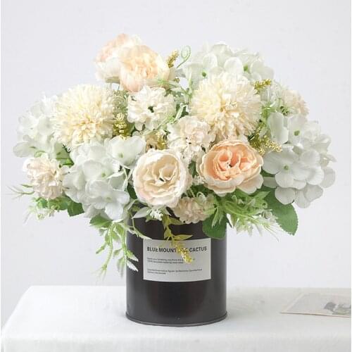 Silk Peony Artificial Fake Flowers Bunch Bouquet Simulation Peony DIY Home Garden Wedding Party Decor 5Colors High Quality