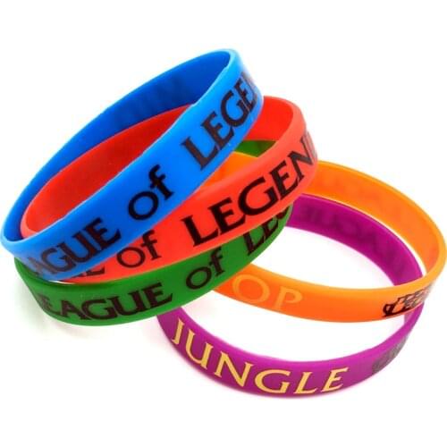 LOL Bracelet League Legend Wristband Fashion Silicone Bracelet&Bangle For Game Fans Gift With ADC, JUNGLE, MID, SUPPORT Prited
