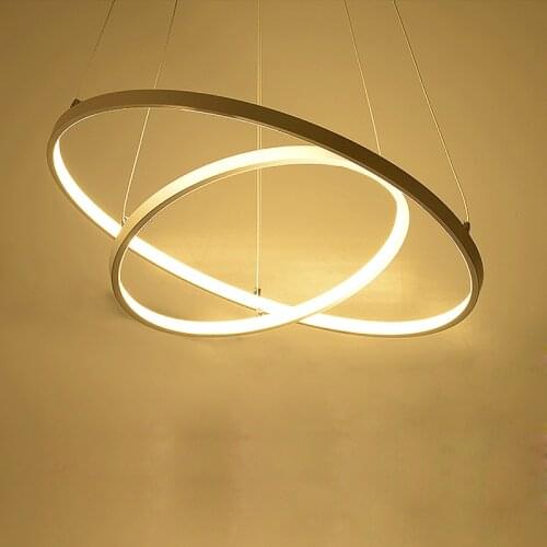 Modern Led Chandeliers Acrylic Ring Chandelier Lighting Lustre With Remote Control Living Room Bedroom Kitchen fixtures Lights