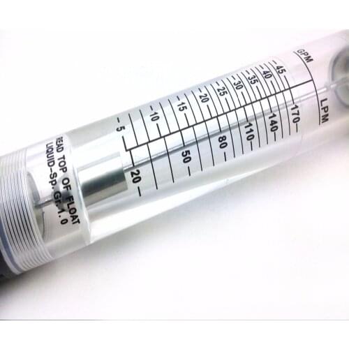 LZM-25G water flow meter 5-45GPM (20-170LPM) Pipeline water/air acrylic rotameter industy flow meter ZM25G FlowMeters Tools