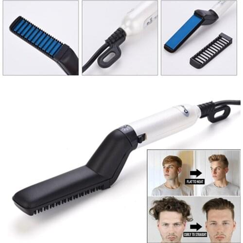 Quick Beard Straightening Comb Multifunctional Men Hair Curler Comb Curling Straighten Hair Styler Styling Combs Hair Brush