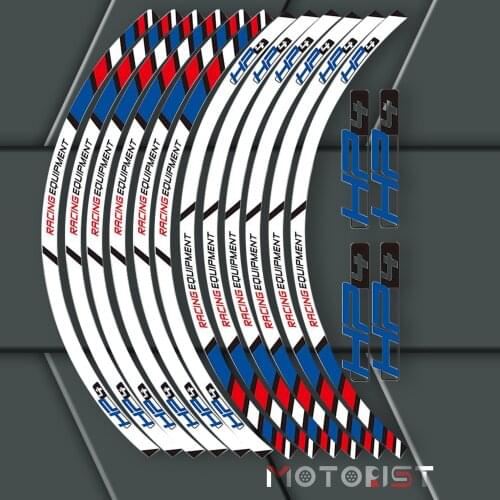 A set of 12pcs high quality motorcycle wheel decals waterproof Reflective stickers rim stripes For BMW HP4
