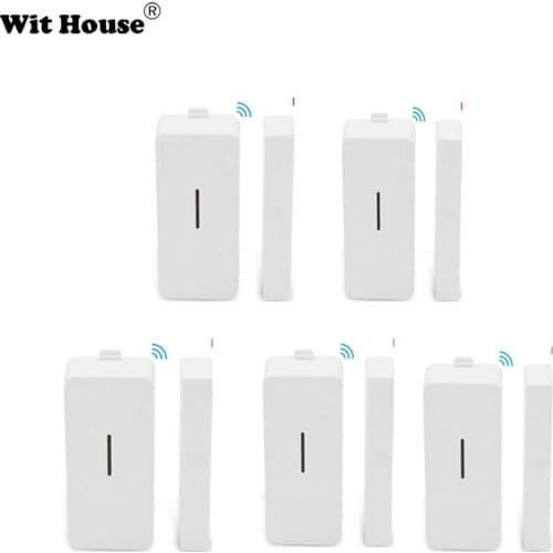 RF DW1 5pcs Door Window Alarm Sensor Wireless Magnetic Door Detector Anti-Theft Alarm Smart Home Automation Security System