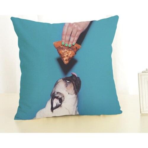 Cute cartoon dog, cushion cover, back cover, feeding dog, warm sofa decoration, back cushion cover, pillowcase
