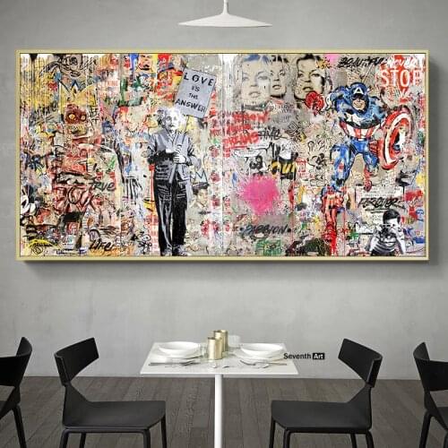 Marvel Superhero Comic Abstract Graffiti Art Canvas Painting Disney Posters and Prints Wall Pictures for Living Room Home Decor