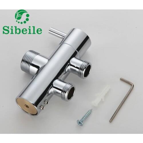 SBLE Bathroom Toilet Bidet 3/4'' 1/2'' T-adapter Shower Diverter Valve Shower Faucet Tee Connector Shattaf Valve Brass Made